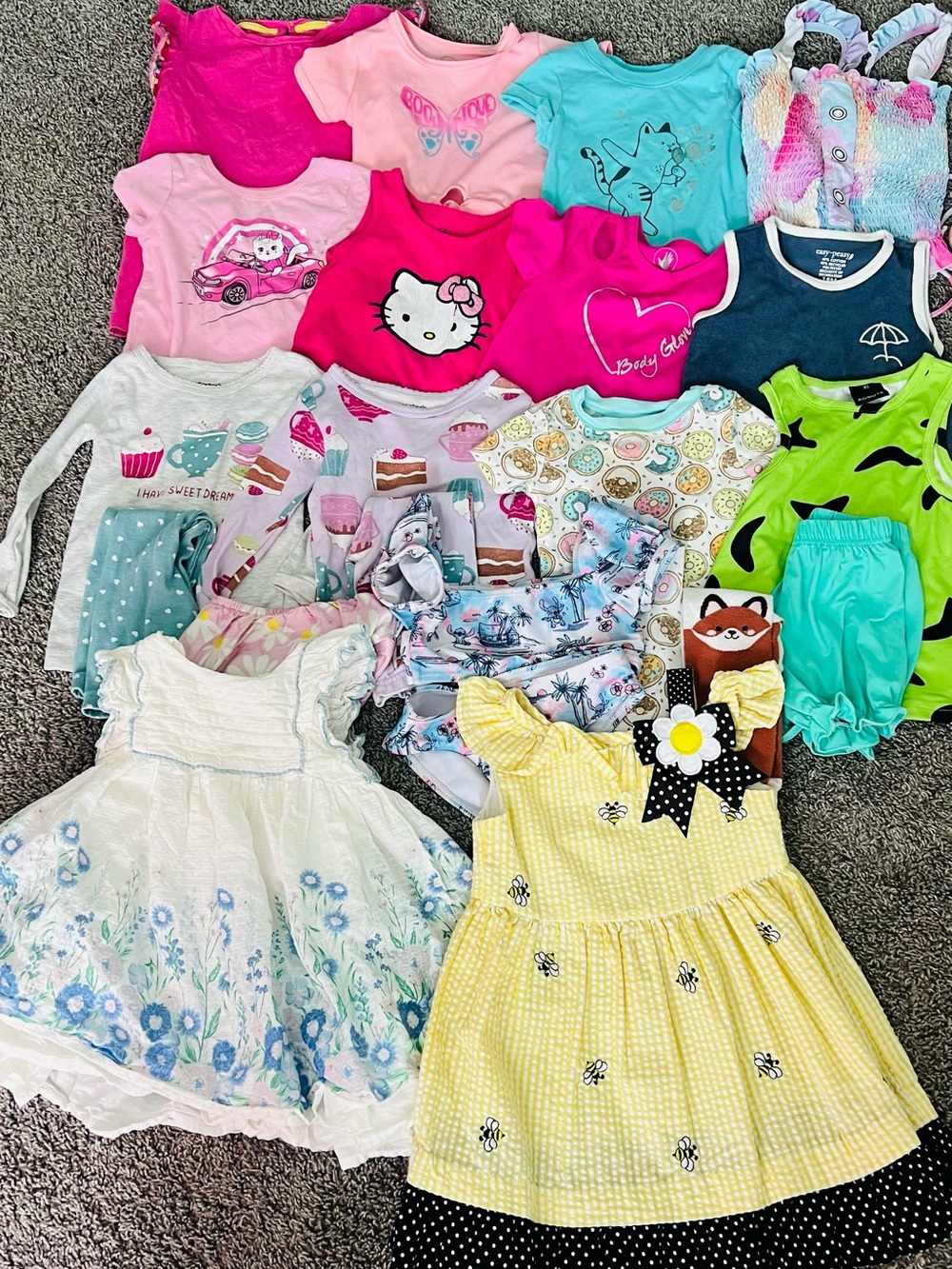 Hello Kitty Assorted Pink & Teal Girls' Casual Tops and Dresses